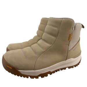 Oboz Sphinx Pull-On Insulated B-DRY Waterproof Boots Tan Beige Womens 10 Vibram